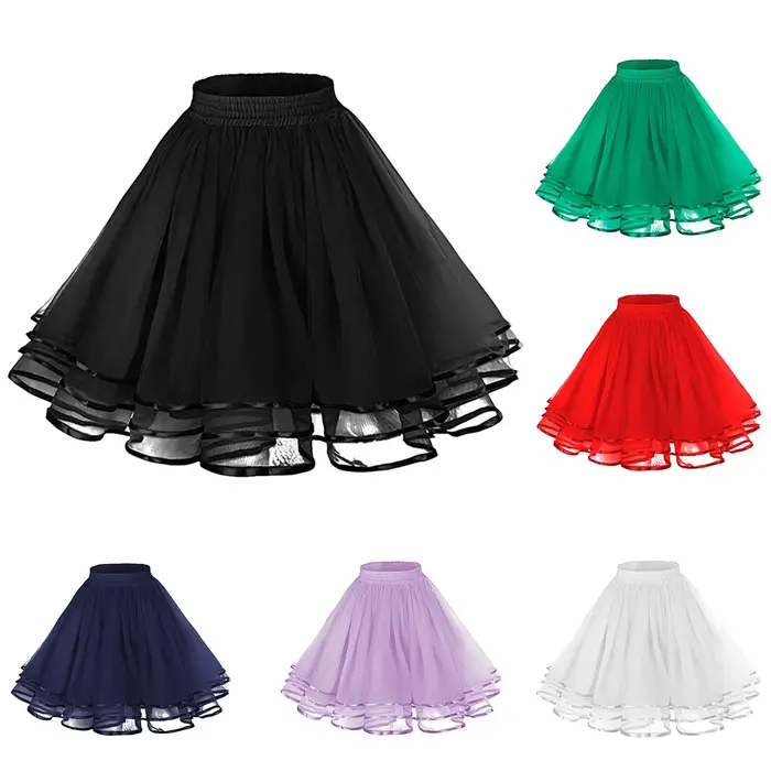 50CM Tutu jupe pour femmes extensible Mini évasé