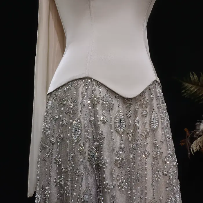 Robe de soirée longue de luxe verte Sharon Said