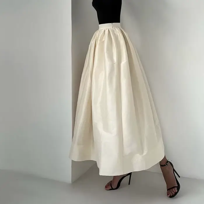 Jupe longue évasée taille haute