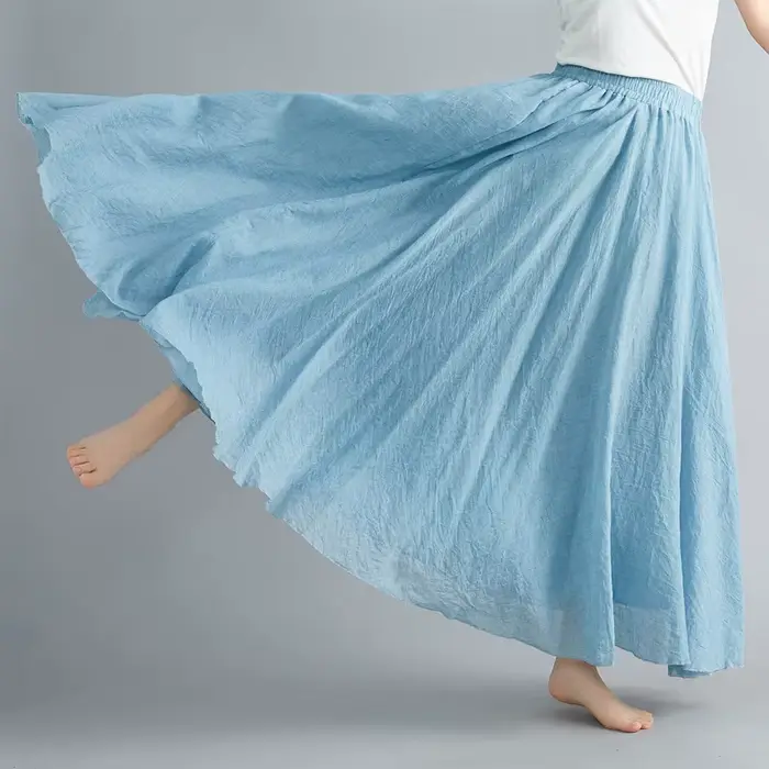 Mode coton lin vêtements femmes jupes Maxi Y2k élégant Streetwear Saia Ropa Mujer décontracté robe longue jupe Faldas Harajuku