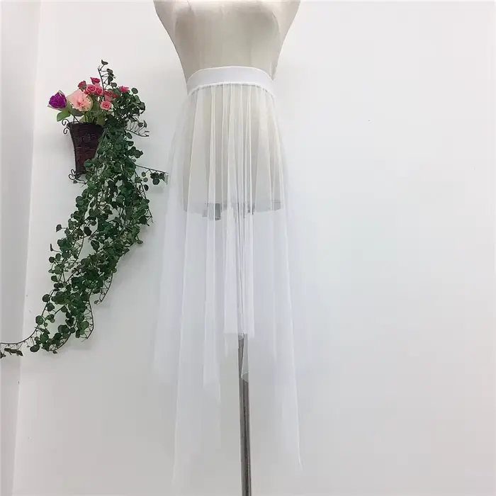 Jupe plissée en maille transparente pour femmes