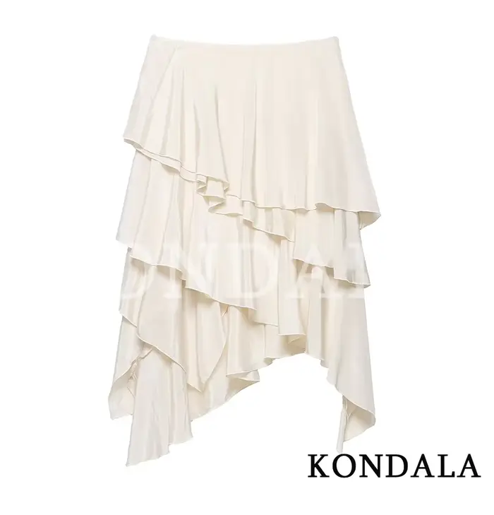Jupe asymétrique à volants superposés élégante KONDALA, jupe midi tendance pour femme, nouvelle coll
