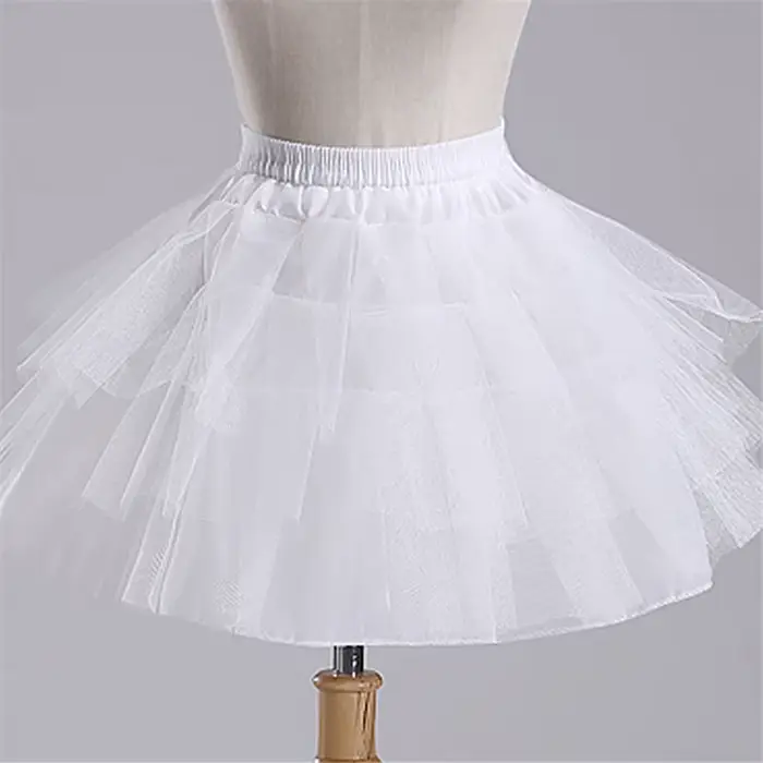 Jupon Crinoline pour filles avec cerceau sous jupe courte sous-jupe blanche a-ligne robe de bal jupo