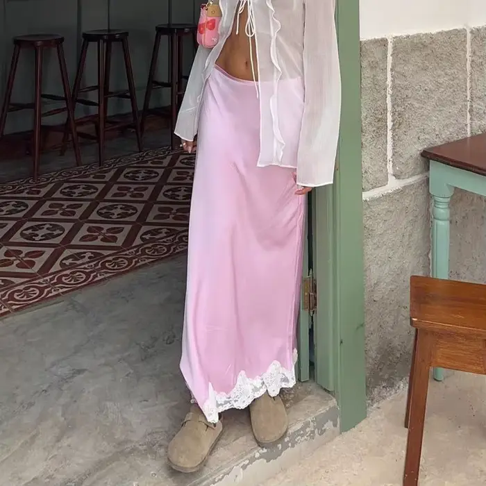 Jupe en Satin et dentelle pour femmes
