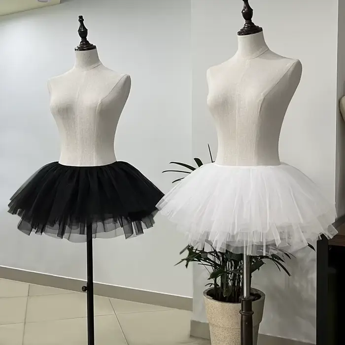 Sous-jupe Lolita en Tulle bouffant blanc et noir pour femmes
