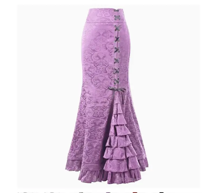 Jupe longue vintage rétro en polyester avec coupe sirène et imprimé floral pour femmes, ajustée à la taille empire, disponible en plusieurs couleurs et tailles pour toutes occasions spéciales