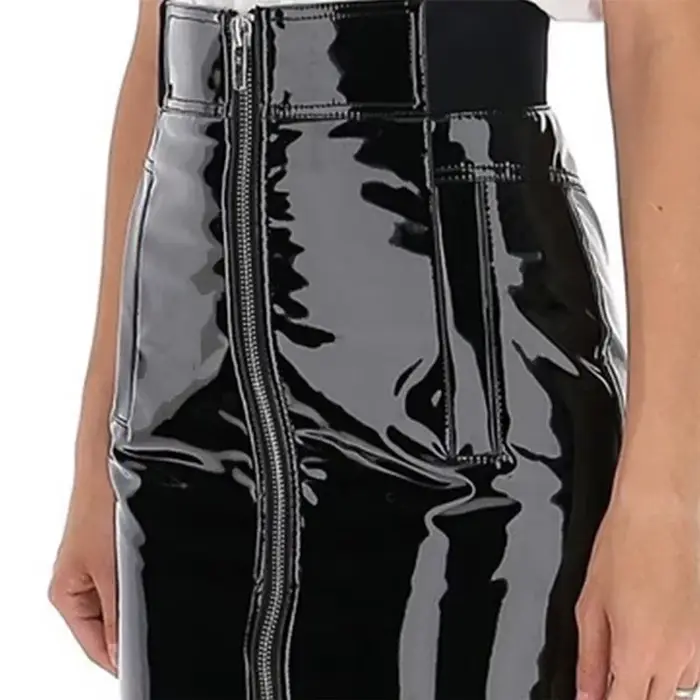 Jupes gothiques en cuir verni brillant pour femmes