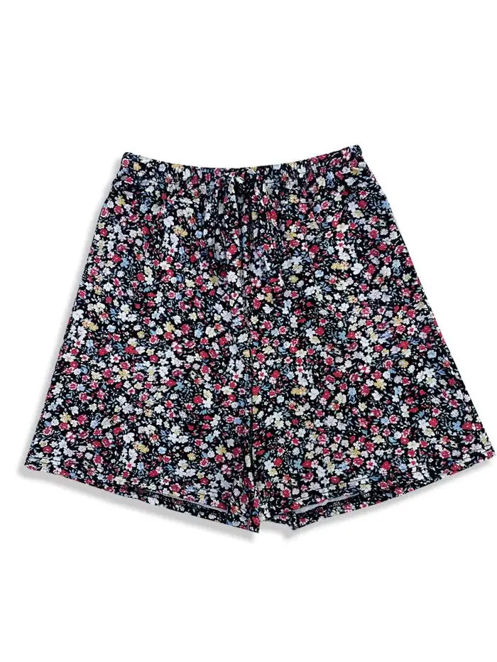 Jupe courte florale taille haute mi-longue ample coupe trapèze décontractée d'été pour filles et femmes