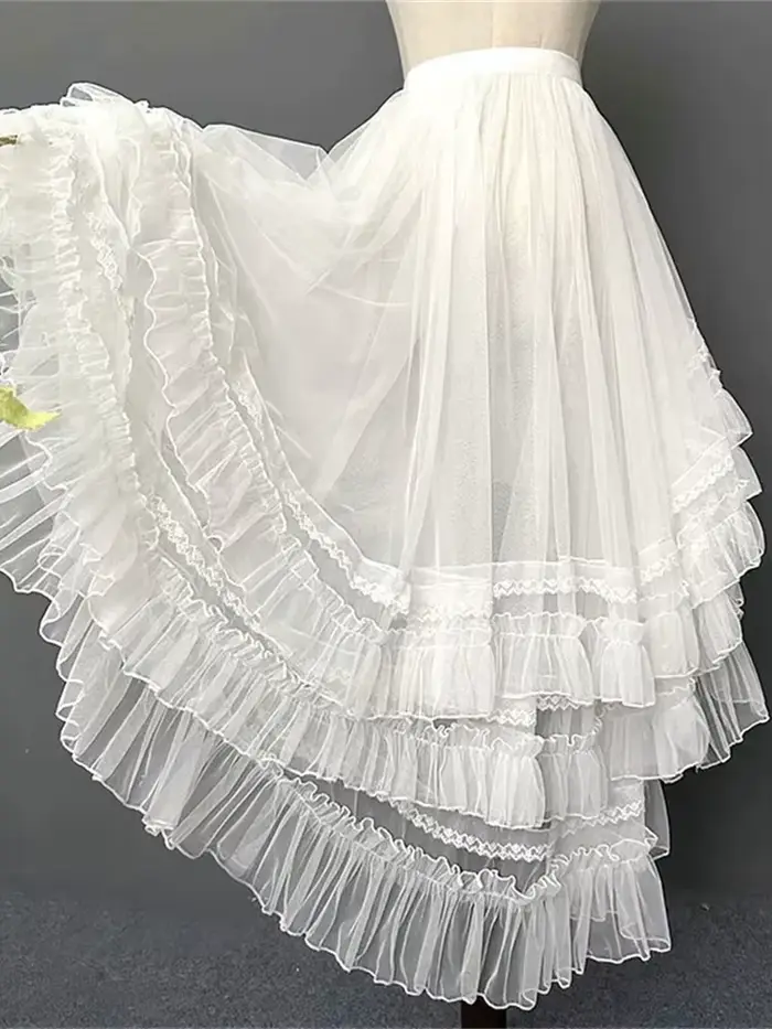 Jupe gothique Lolita en dentelle pour femmes