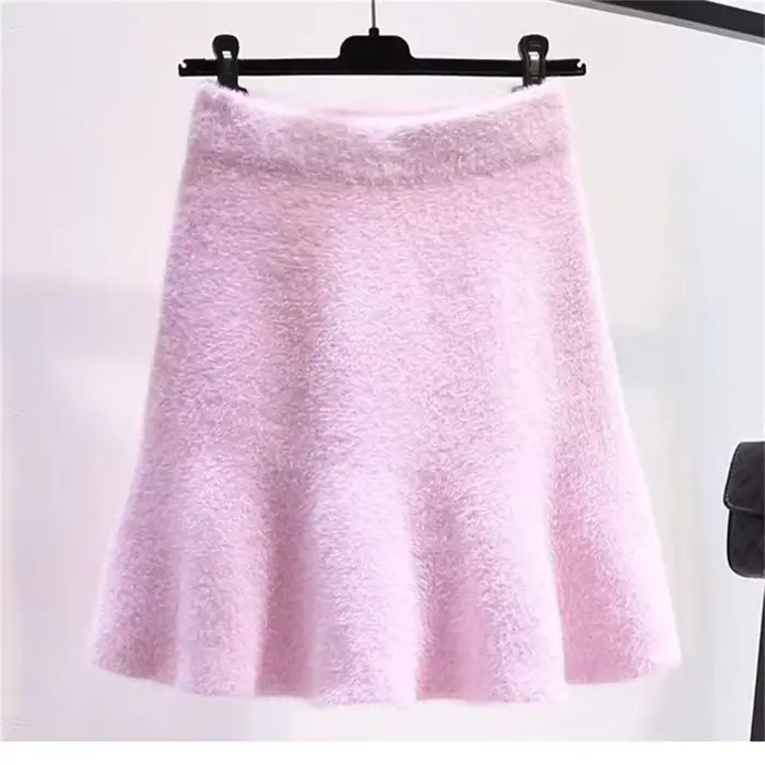 Mini jupe taille haute vintage polyester acrylique pour femme junior décontractée automne hiver élégante à offrir occassions spéciales