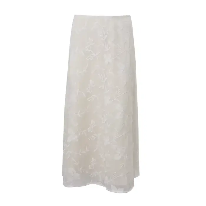 Élégant français a-ligne maille mode jupes longues Vintage taille haute décontractée printemps été s