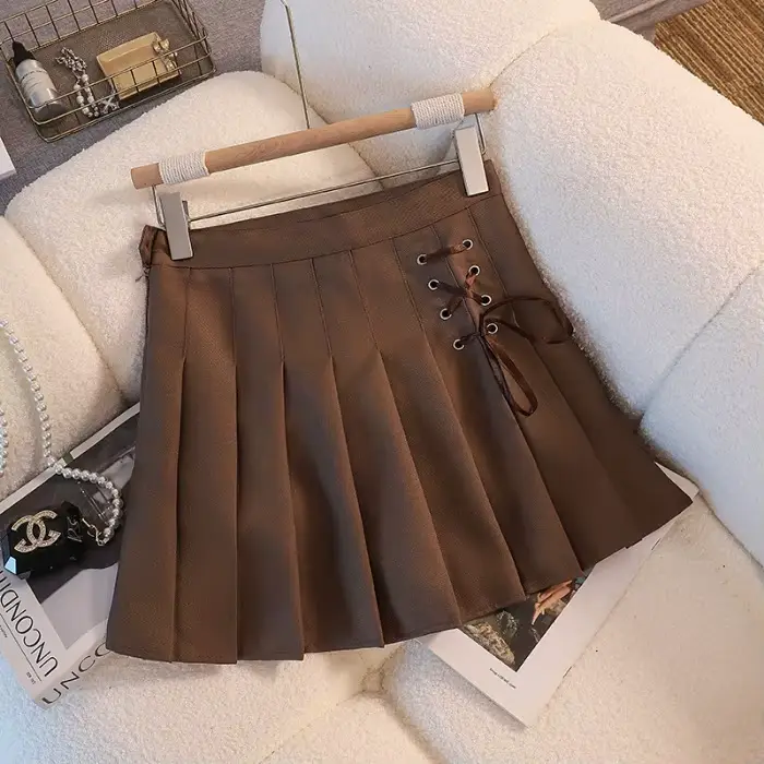 Mini jupe plissée taille haute pour femmes, Design Sense, Style collège, jupe courte amincissante, l