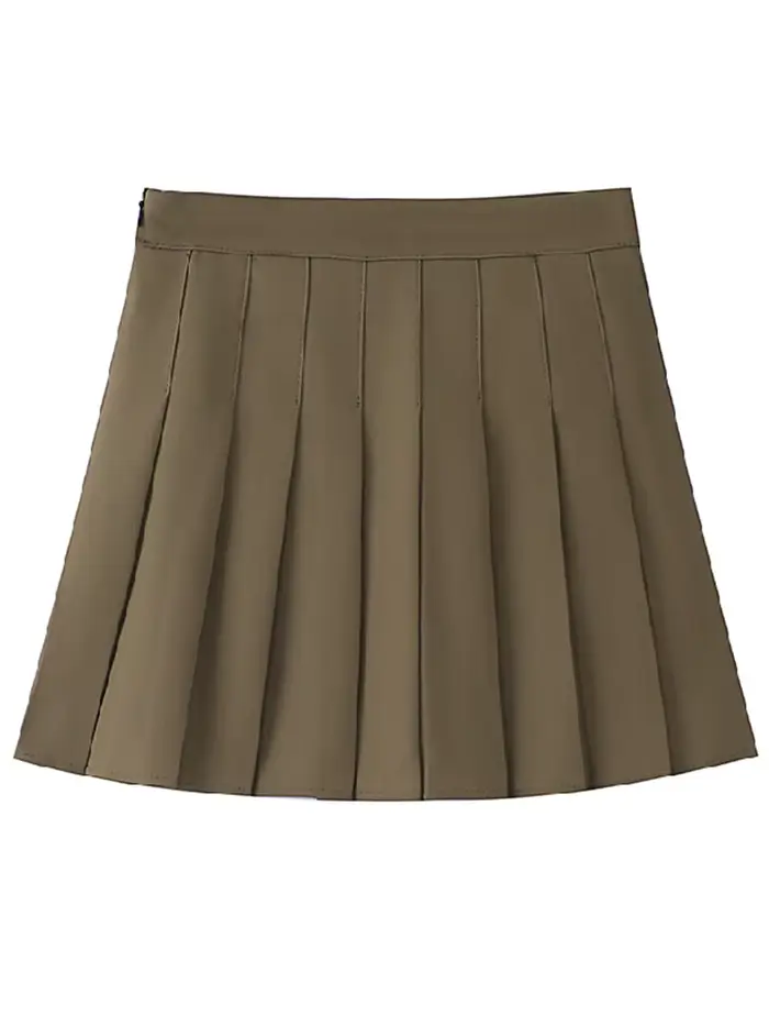 Zjaiss blanc femmes jupes plissées été taille haute fermeture éclair filles danse JK Mini