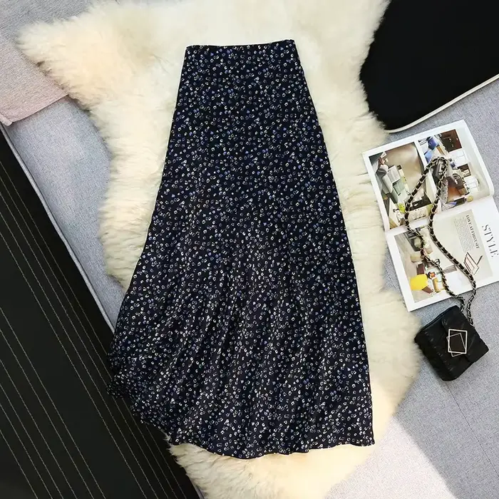 Jupe asymétrique à volants effet queue de poisson pour femme, nouvelle collection été, taille haute,