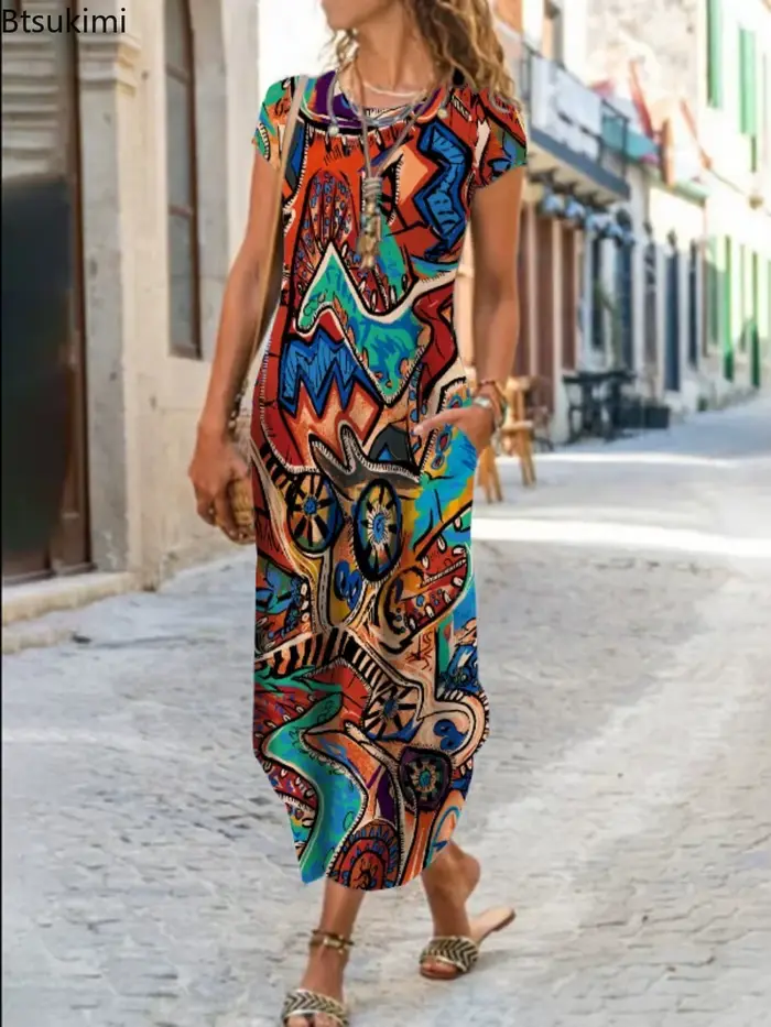 Robe longue style Boho pour femmes