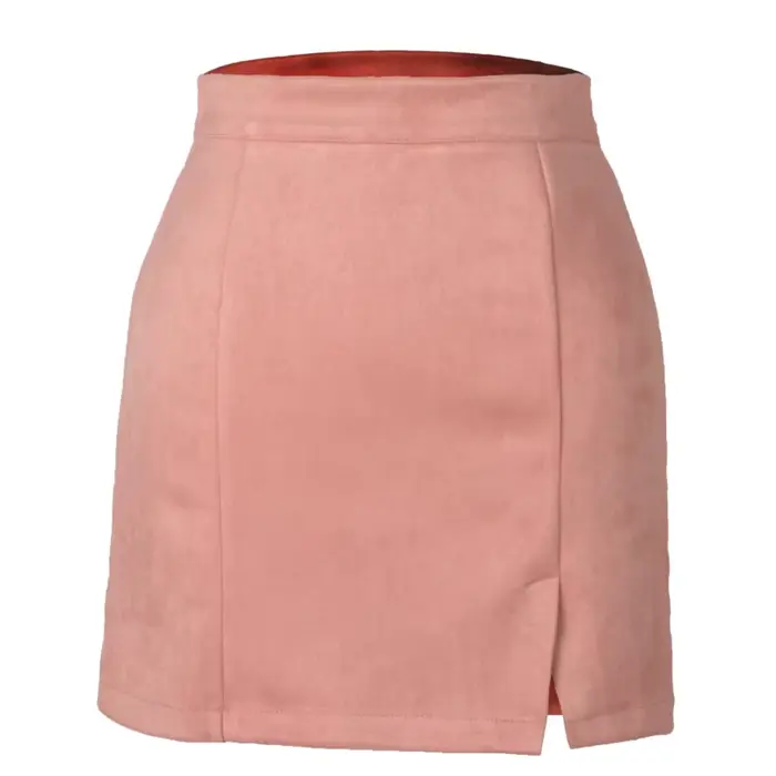 Jupe en daim taille haute pour femme