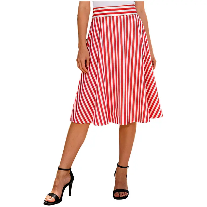 Jupe rockabilly vintage polyester rayée taille haute pour femmes style années 1950 trapèze minijupe élégante occassions diverses