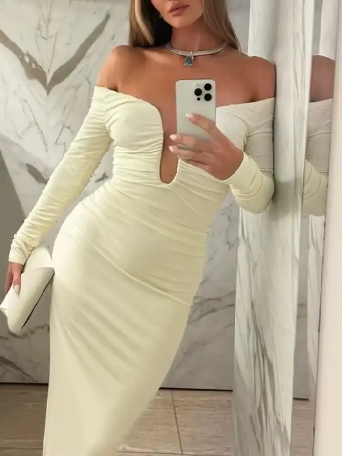 Robe mi-longue blanche Chic