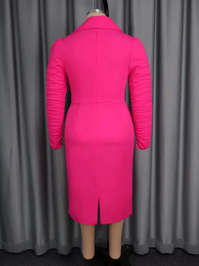 Robe moulante élégante pour femmes, col asymétrique froncé, manches longues, péplum, automne, soirée cocktail, événements spéciaux