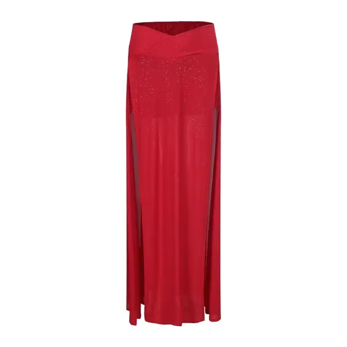 Jupe de danse du ventre élastique à paillettes double fente personnalisée tenue inférieure entraînement vêtement indien femme costumes de danseuses du ventre