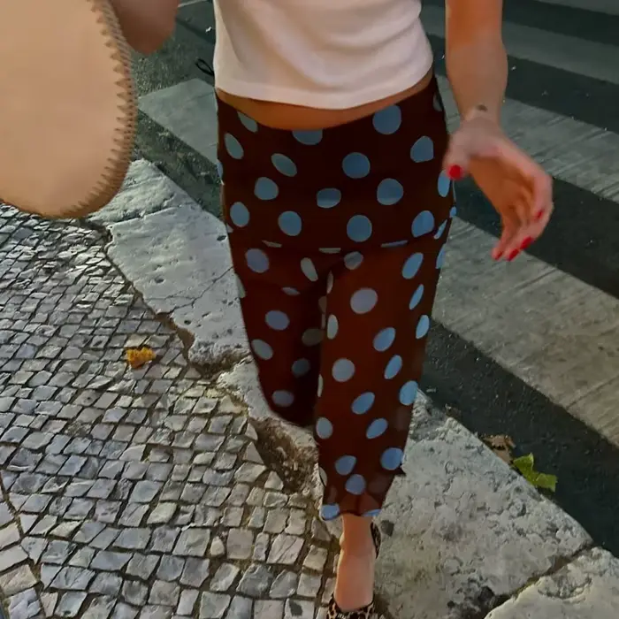 Jupe mi-longue à pois pour femmes Y2k