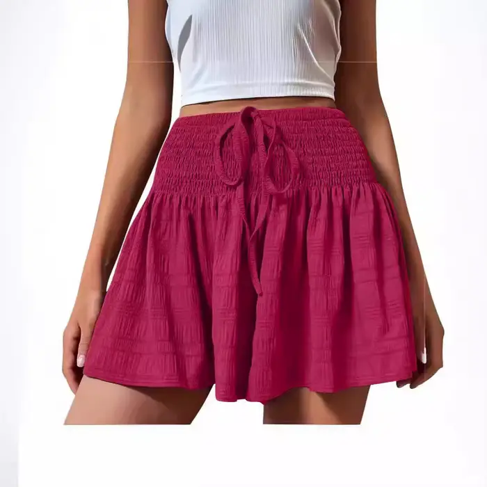 Jupe-short décontractée taille haute pour femme