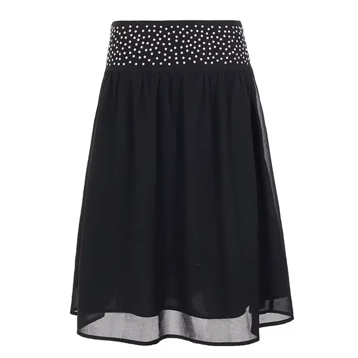 Jupe mi-longue élégante à taille basse, design personnalisé style streetwear, jupe ample à effet dra