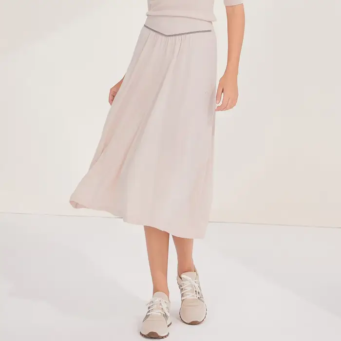 Femmes 100% laine jupe fluide ceinture élastique décontracté a-ligne Style