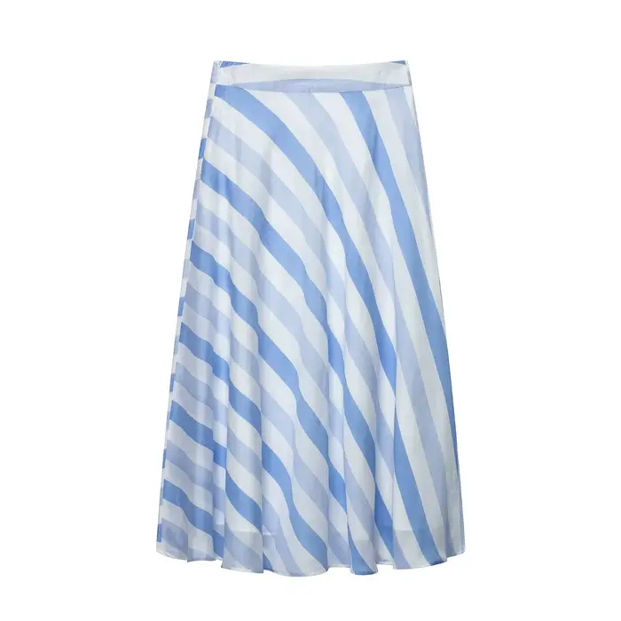 Jupe élégante rayée de marque pour femme, couleurs contrastées, chic et décontractée, coupe trapèze,