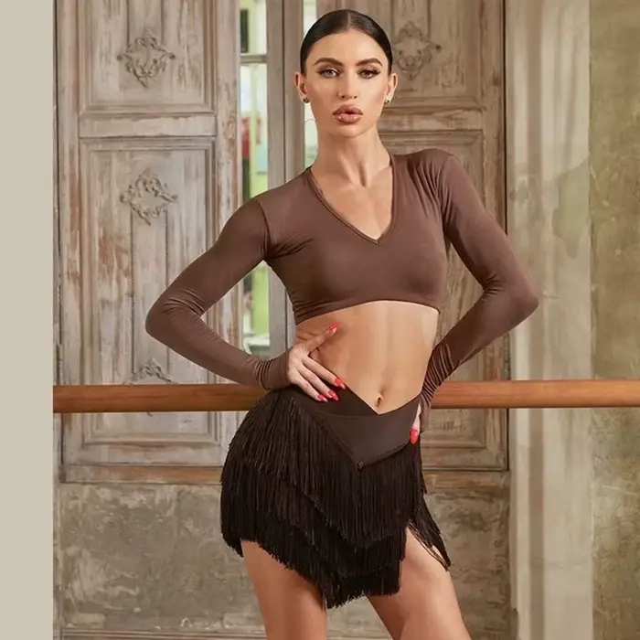 Femmes jupe de danse latine adulte femme Tango Cha Cha