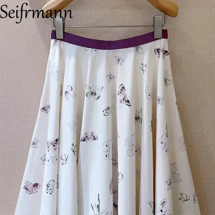 Jupe Iris Papillon en Coton Seifrmann Mode Élégante et Décontractée Pour Femmes Occasions Spéciales Plage