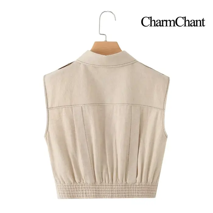 CHARMCHANT Ensemble jupe élégante en lin pour femme