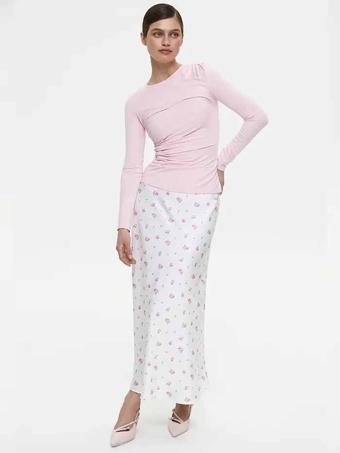 Jupe longue taille haute pour femme