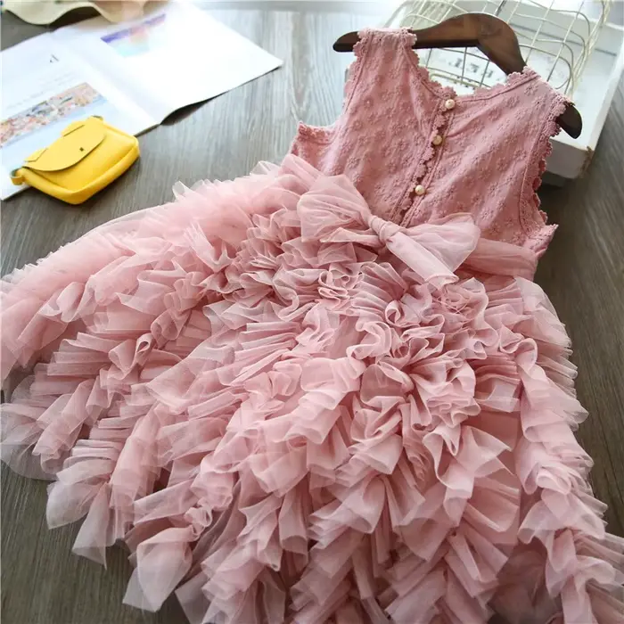 Jupe princesse pour filles robes mignonnes et douces pour enfants vêtements pour filles été 2024 occasion spéciale sortie au parc cérémonie d'école anniversaire