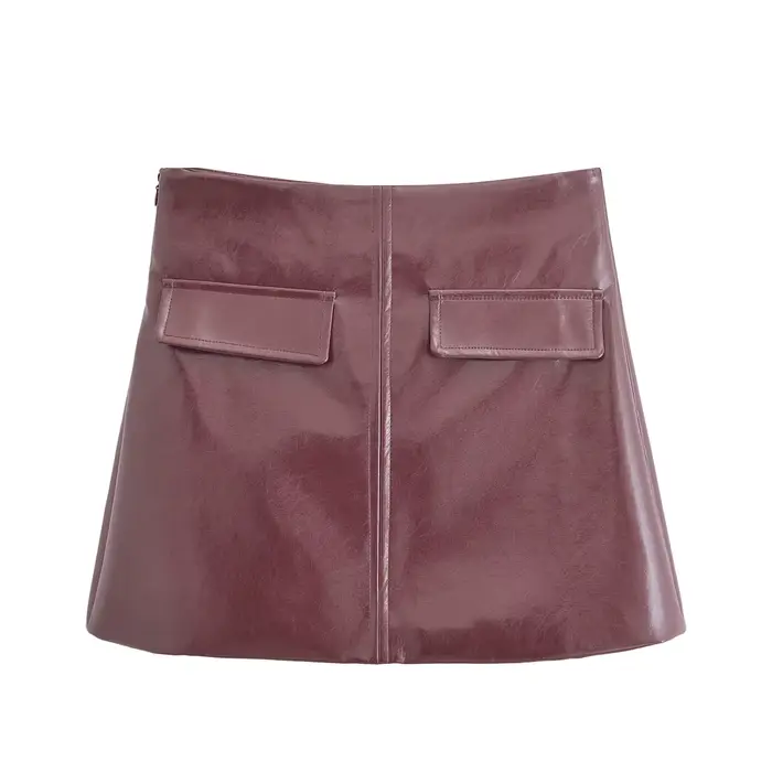 Jupe mini moulante unie en similicuir PU pour femme, style Y2K 2026, sexy, streetwear, élégante et t