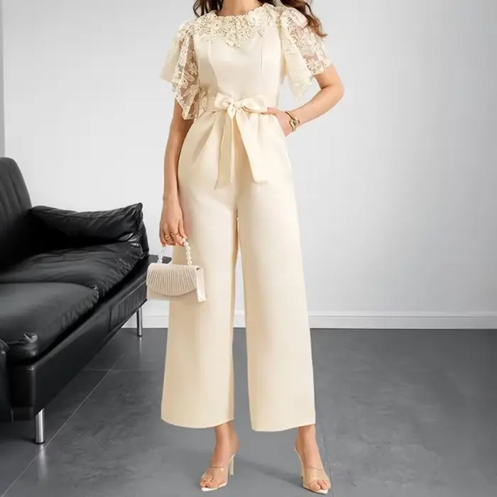 Nouvelle combinaison de soirée élégante en polyester pour femmes, coupe ample, style décontracté, automne-hiver, idéale pour soirées romantiques et cérémonies formelles