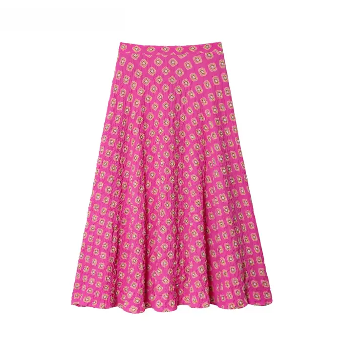 Jupe midi imprimée style doux et épicé