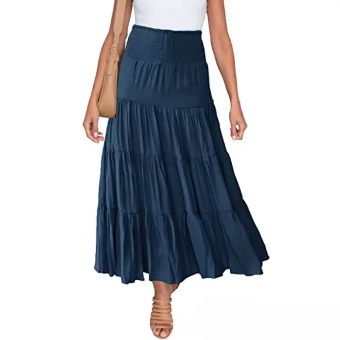 Été taille haute jupes Maxi femmes vêtements mode Ropa Mujer Faldas décontracté bohème jupe longue Saias Harajuku Streetwear