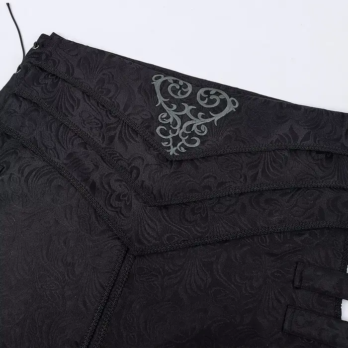 Jupe gothique slim à fente latérale pour hommes, style rock sombre steampunk mage cosplay rétro palais Jacquard polyester rouge