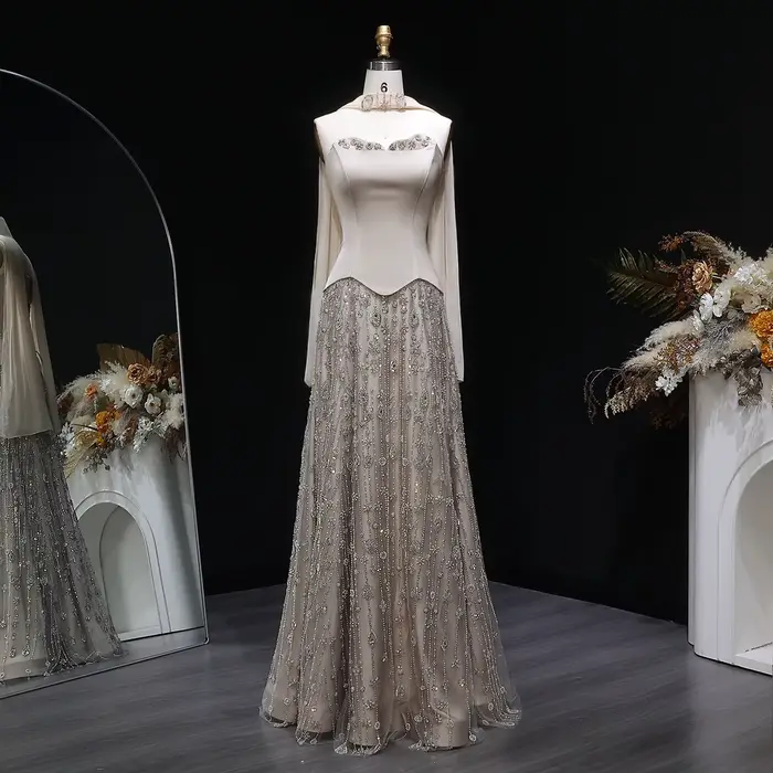 Robe de soirée longue de luxe verte Sharon Said