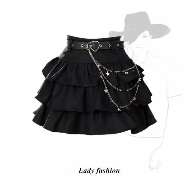 Vintage Denim jupe plissée femme LaceDesign a-ligne Y2k Mini jupe Streetwear américain épicé fille c