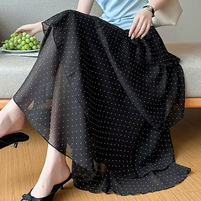 Jupe asymétrique à volants pour femme