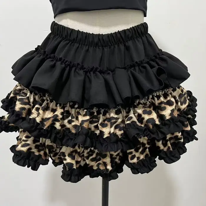 Mini jupe gothique Vintage Slim Y2k pour femmes, mode coréenne, léopard, Patchwork, moelleuse, esthé