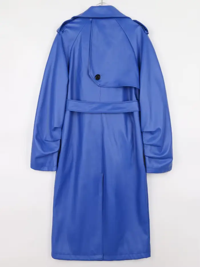 Lautaro-Trench-coat long en similicuir pour femme