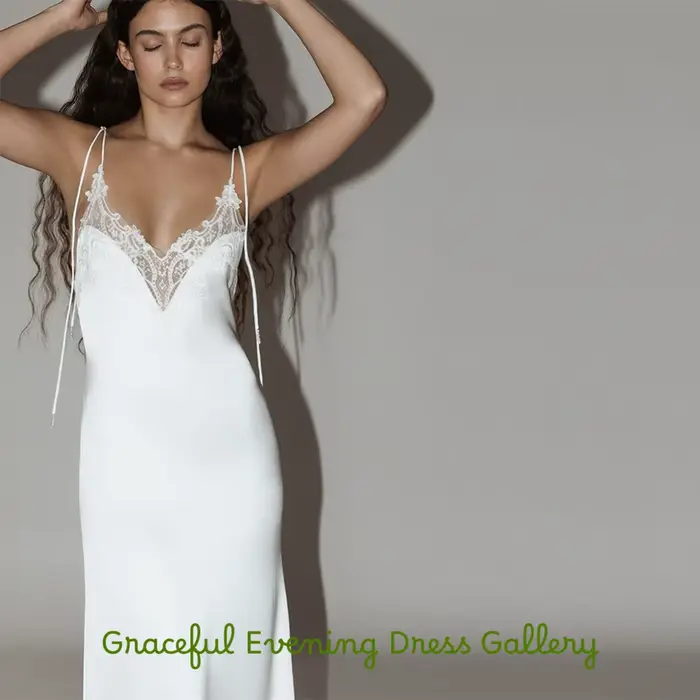 Robe de soirée classique en satin blanc