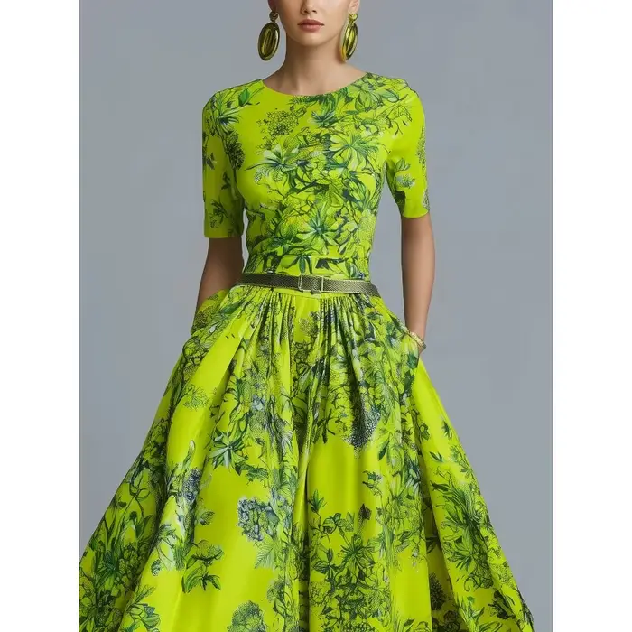 Robe amincissante en polyester pour femmes style trapèze élégante et polyvalente pour tous les jours et les événements spéciaux