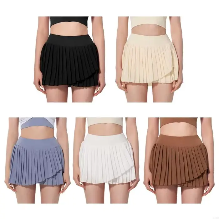 Jupe Tennis pour Femmes avec Short Intégré, Robe Athlétique Plissée Taille Extensible, Pour Golf, Fitness, Entraînement, Mode Streetwear Occasions Spéciales