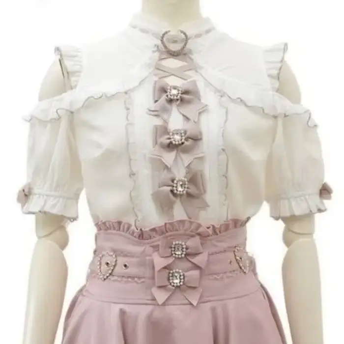 Jupe à carreaux Lolita japonaise pour femmes, douce Harajuku, taille haute, nœud, mignon Saia, perle