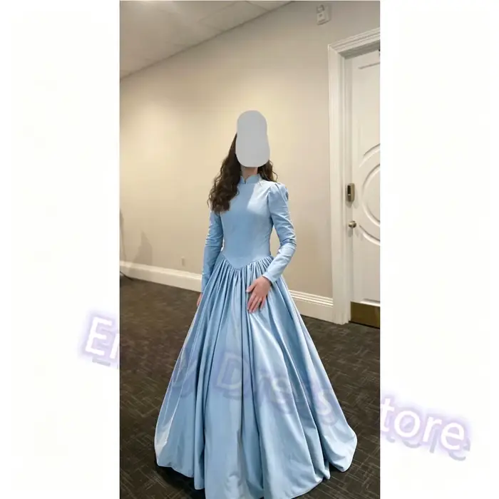 Robe de soirée en satin vert pour femme