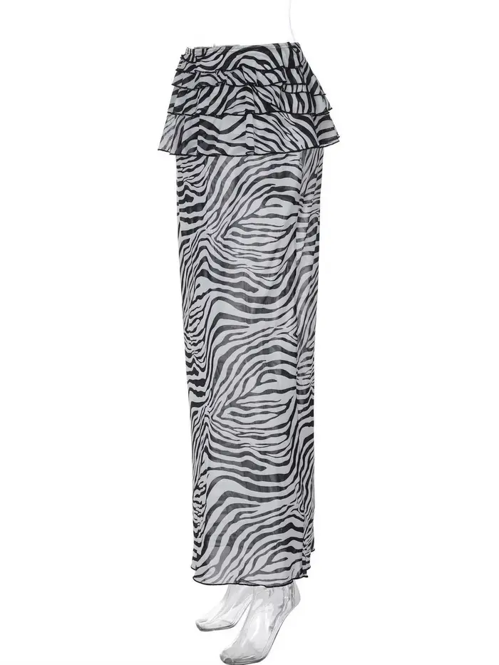Robe longue imprimée motif zèbre sexy nouvelle mode 2026 pour femme